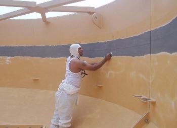 Prepping tanks for polyurethane coating