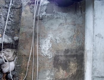 Deterioration on sewage manhole