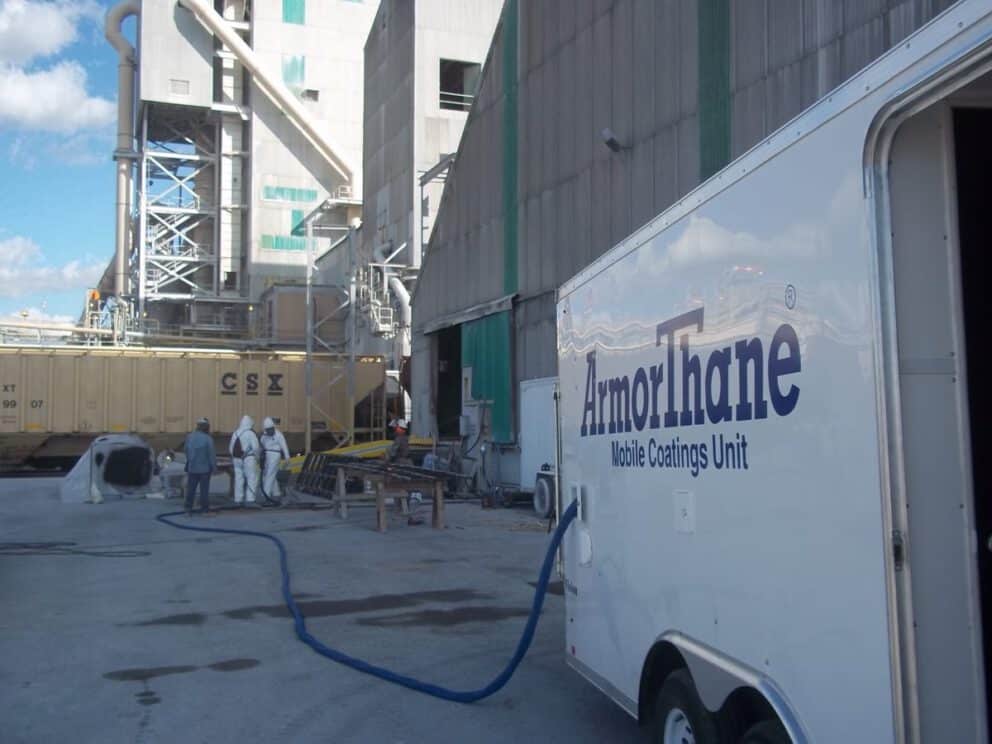 ArmorThane Custom built Mobile Coatings Unit at Industrial Jobsite