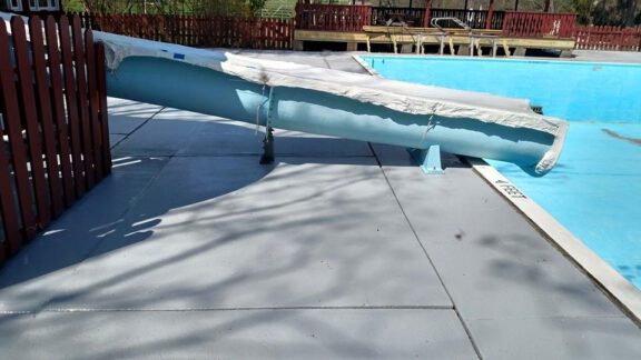 Water slide and decking
