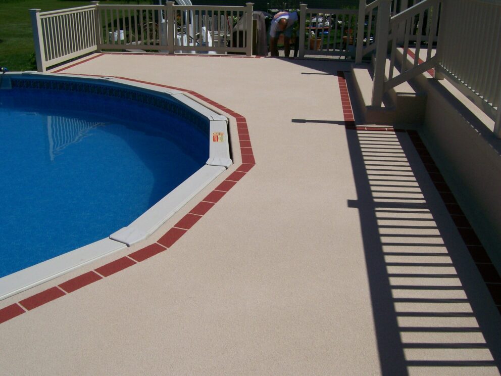 Renovating A Swimming Pool Deck With Polyurea Coatings 7 Finished Deck 3 min