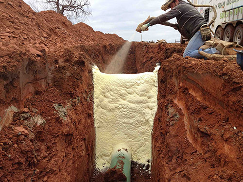 Spray Foam For Pipeline Trench Breakers