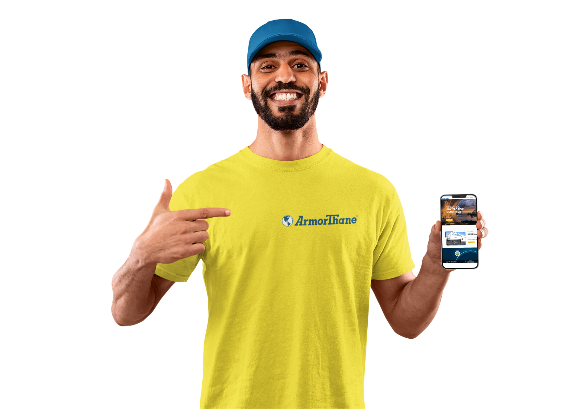 Dealership Opportunities- Become A Dealer 21 round neck t shirt mockup of a bearded man pointing to his iphone screen m28843 r el2 1