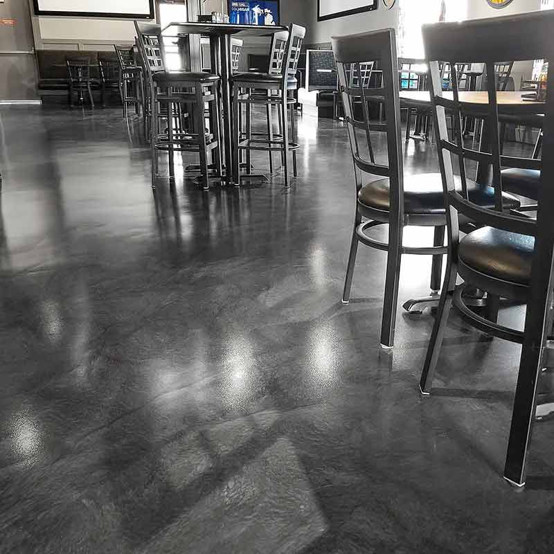 Residential & Commercial Construction Coatings 11 Grand Rapids Metallic Epoxy at Freds Pizza