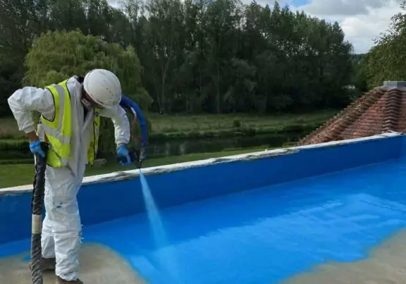 Protective Coating Applications 9 Blue spray