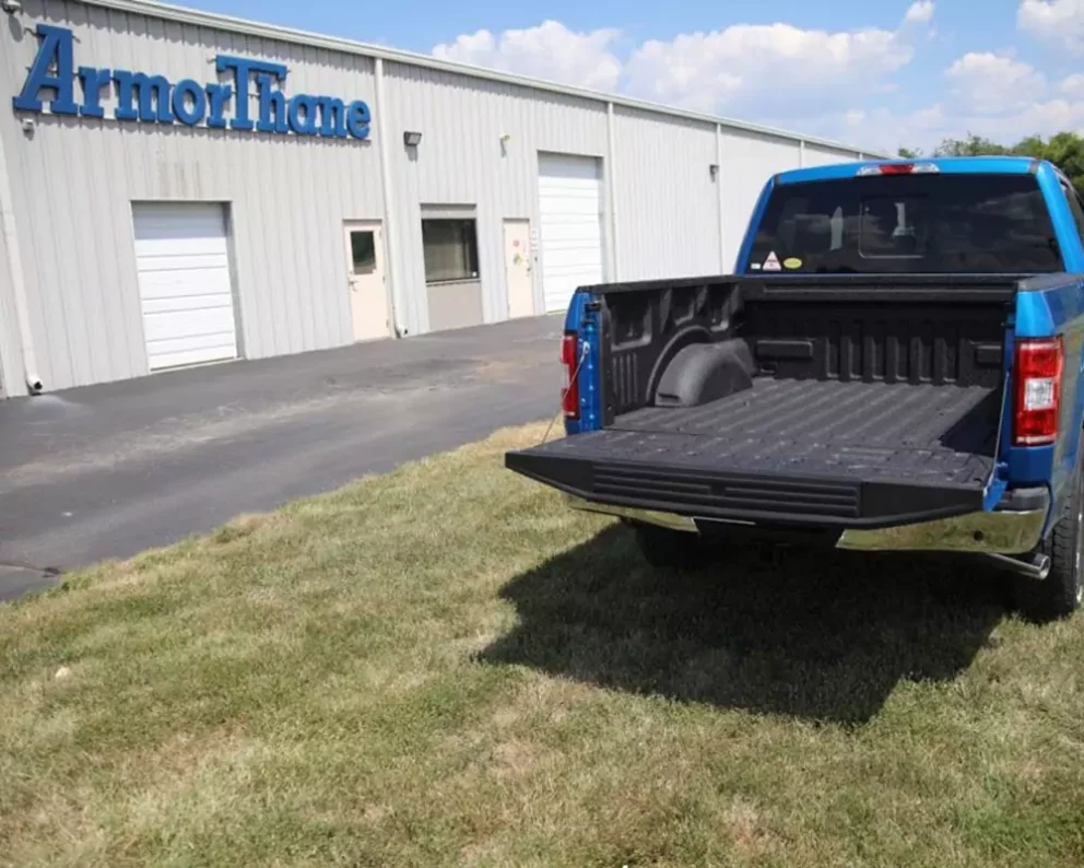 bedliner post spray at ArmorThane headquarters