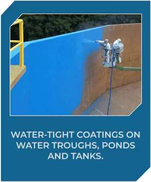 water-tight coatings on pond walls