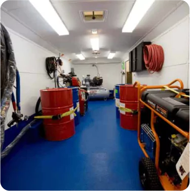 Mobile workshop interior