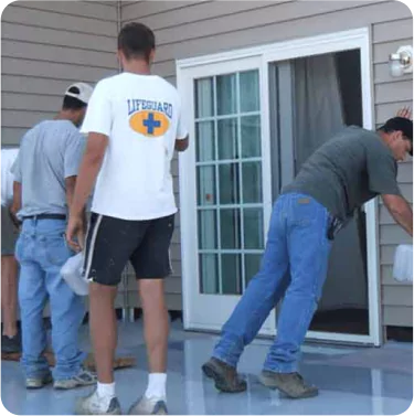 Applying coating on residential deck