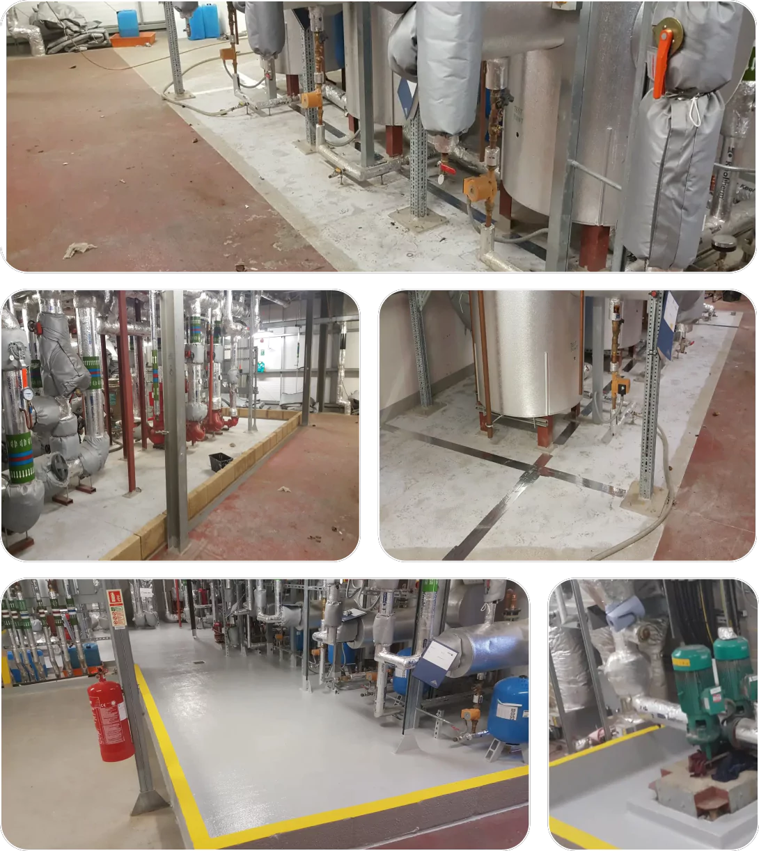 Industrial facility with completed bund lining installation