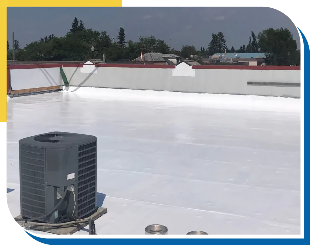 White Reflective Roof Coating with HVAC System