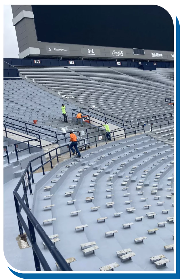 Fresh Sprayed Polyurea Stadium Waterproofing Job
