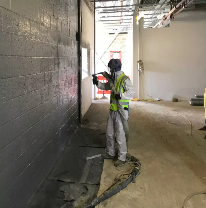 Ballistic protection wall spray application