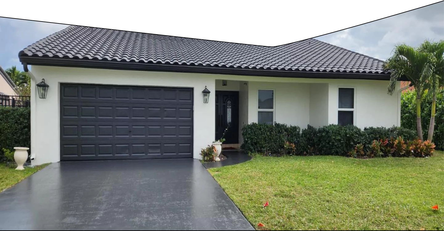 Modern Home with Concrete Driveway Coatings