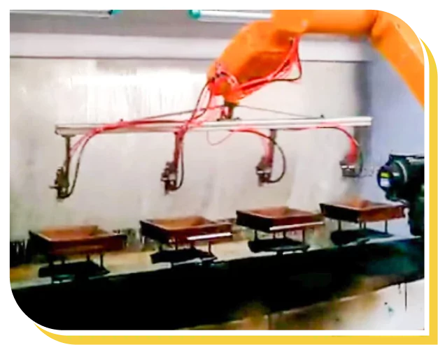 Robotic arm coating process