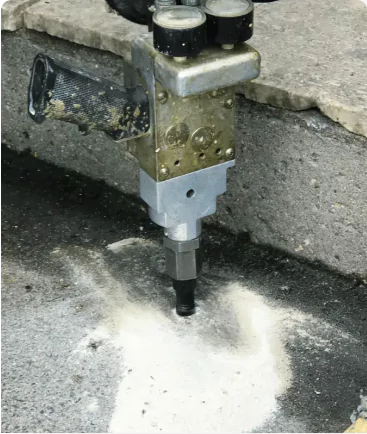 Foam injection tool for concrete lifting