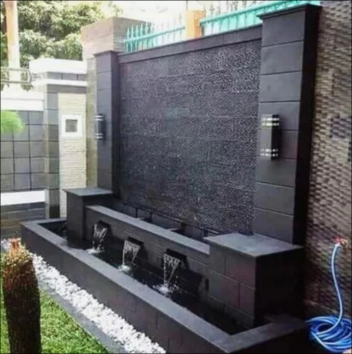 Sleek modern water feature wall