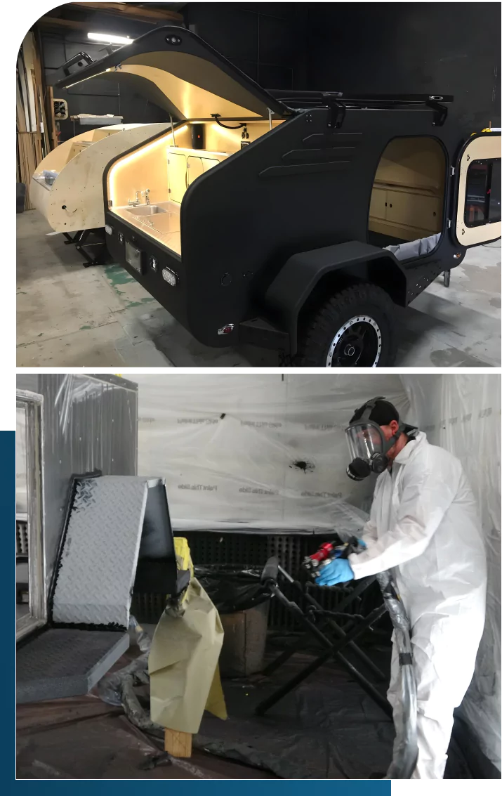 Camper trailer and worker coatings