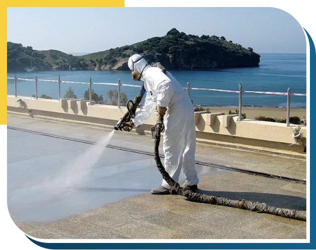 Armorthane flat roof waterproofing spray coatings
