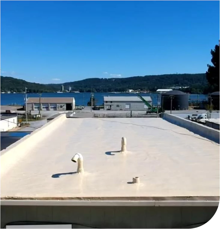 Polyurea flat roof waterproofing