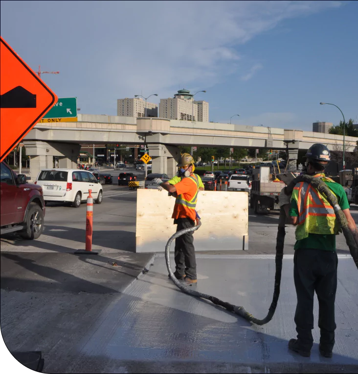 Urban Road Construction Coating Application
