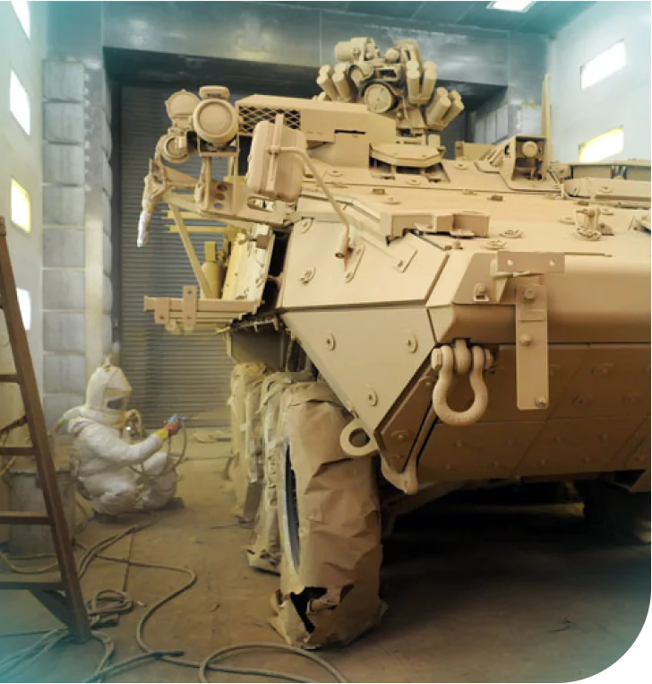 Camouflage military vehicle coatings