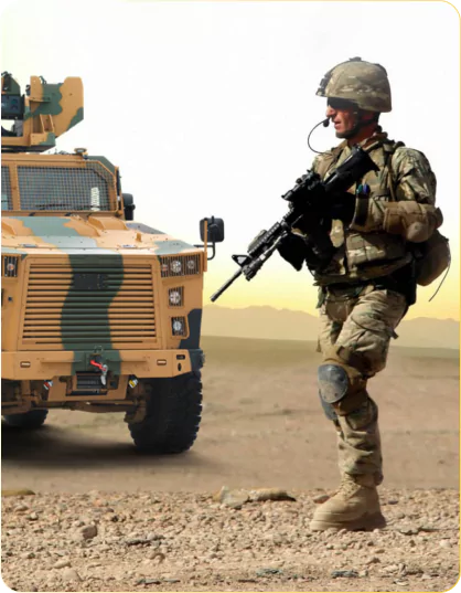 Soldier with Armored Vehicle