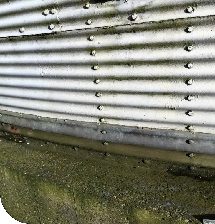 Weathered corrugated metal surface
