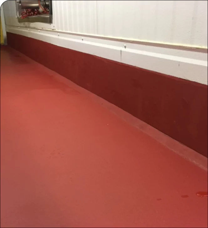 Red epoxy floor and coated