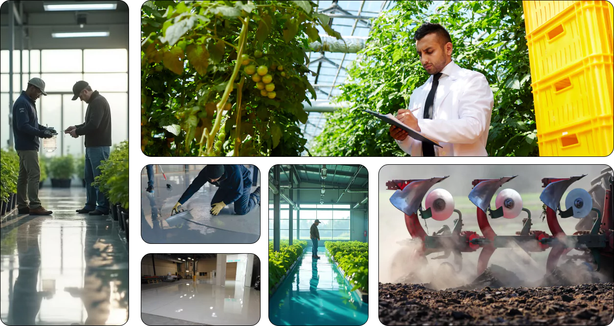 Agriculture, greenhouse, and flooring solutions