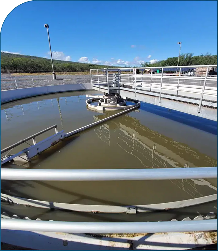 Wastewater Treatment Clarifier in Action