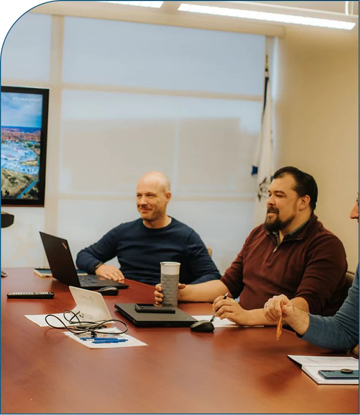 Professionals engaged in a business meeting